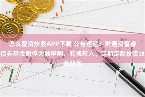 怎么配资炒股APP下载 公告速递：财通资管睿兴债券基金暂停大额申购、转换转入、定期定额投资业务